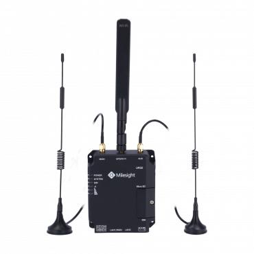 Milesight - Industrial Router 4G WiFi PoE - 2 Ethernet ports RJ45 10/100 - PoE 802.3 af/at | microSD slot - Dual SIM card slot 4G/3G - WiFi 802.11 b/g/n