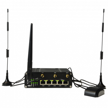 Milesight - Industriële router 4G WiFi GPS PoE - 5 poorten 10/100 (4 PoE-poorten) - PoE 802.3 af/at | microSD-slot - Dual SIM-kaartslot 4G/3G - WiFi 802.11 b/g/n | GPS-positionering