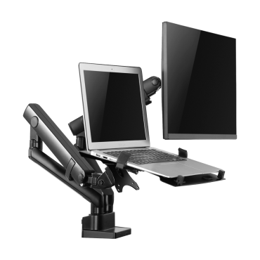 Support for laptop and monitor /TV - Installation on table - Tilt ,Rotation, Rotation between -90º ~ +90º - VESA compatible with 75×75, 100x100mm - Maximum load 8 Kg - Screens 17"~32"