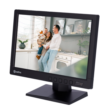 Monitor SAFIRE LED 10" | Designed for surveillance use | Format 16:10 | VGA, HDMI, BNC loop and Audio | Resolution 1280x800 | Integrated speakers