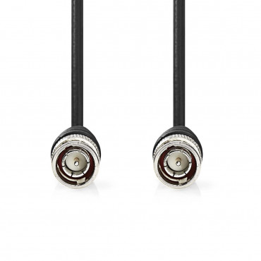 BNC Video Cable - BNC Male - BNC Male - Nickel plated - 75 ohms - 2.00 m - Round - PVC - Black - poly bag 