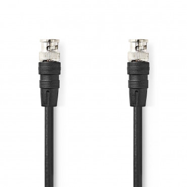BNC Video Cable - BNC Male - BNC Male - Nickel plated - 75 ohms - 2.00 m - Round - PVC - Black - poly bag 
