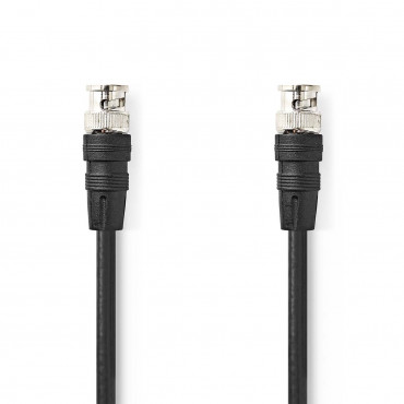 BNC Video Cable - BNC Male - BNC Male - Nickel plated - 75 ohms - 2.00 m - Round - PVC - Black - poly bag 