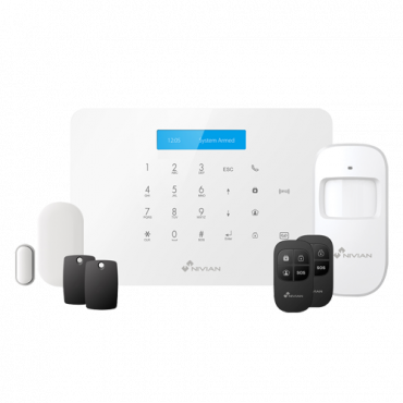 Nivian Smart Alarm Kit - Touchpad and RFID reader - WiFi and GSM communication - Wireless 868 MHz & 433 MHz - Up to 60 wireless devices - Compatible with the Tuya platform