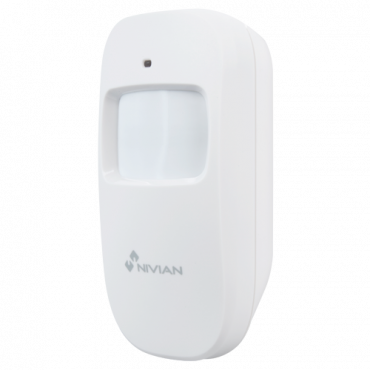 Nivian Smart - Indoor volumetric detector - Detection range 8m/110º - Led indicator - Wireless 433MHz - Compatible with Nivian Smart Alarm Panel
