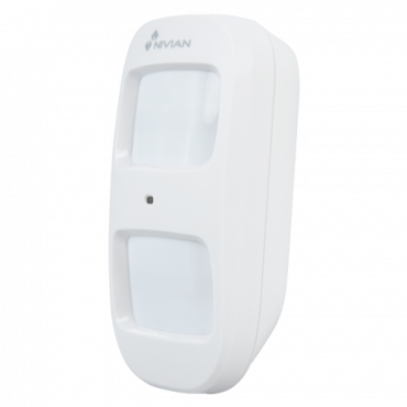 Nivian Smart - Indoor volumetric detector - Detection range 8m/110º - Immune to pets 20Kg - Wireless 433MHz - Compatible with Nivian Smart Alarm Panel