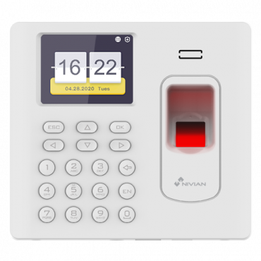 NV-TIMECONTROL-WIFI: Time & Attendance control - Fingerprint, Mifare Card and PIN - 3.000 recordings / 100.000 records - TCP/IP, USB and WiFi - Time & Attendance Modes - Nivian Control Center AC Software