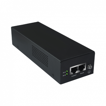 PoE injector - Input/Output RJ45 10/100/1000 Mbps - Power 90 W - Maximum distance 100 m - PoE/PoE+/Hi-PoE IEEE802.3af/at/bt - Stabilized and protected