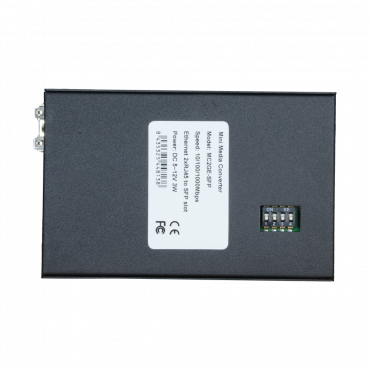 Media Converter - 2x Ethernet RJ45 - 1x SFP - Gigabit - 10/100/1000 Base-TX - Reduced size