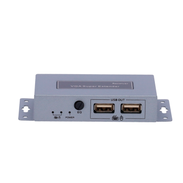 VGA / USB signal extender via UTP category 5 / 5e / 6, Maximum length 100 metres, Send a VGA video signal, USB keyboard and mouse via UTP