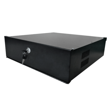 Closed metal case for DVR's - Specific for CCTV - For rack-mountable recorders up to 4U - Cam lock - With ventilation and cable passage - Quality and resistance