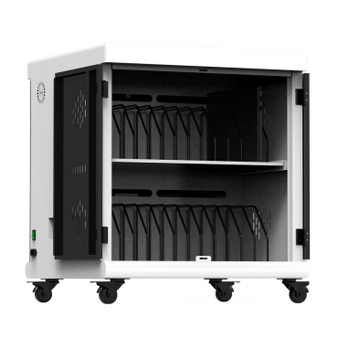 Charging cabinet with wheels - For laptops and tablets - 24 charging ports - Devices up to 15.6"