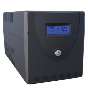 Single-phase Line Interactive UPS - Power 1000VA/600W - Input 220~240VAC / Output 230 VAC - 4 surge protected outputs - Recharge time 6~8 h - 2 sealed lead-acid batteries