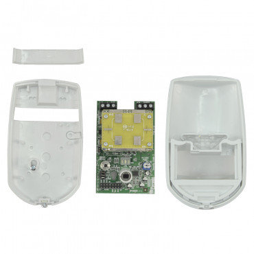 KX10DTP: PIR detector with double technology - Pet proof - For interior use - 1 x infrared PIR, 1 x Microwave - Grade 2 cabling - Detection Range 10 m