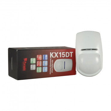 KX15DT: PIR detector with double technology - For interior use - 1 x infrared PIR, 1 x Microwave - Wired - Detection Range 15 m - Certificate Grade 2