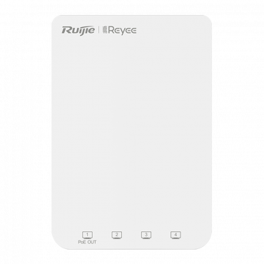Ruijie - Wi-Fi access point AC1300 - 2.4 and 5 GHz frequency - Transmission speed up to 1267 Mbps - Integrated 4-port Gigabit switch - Installation in mechanism boxes