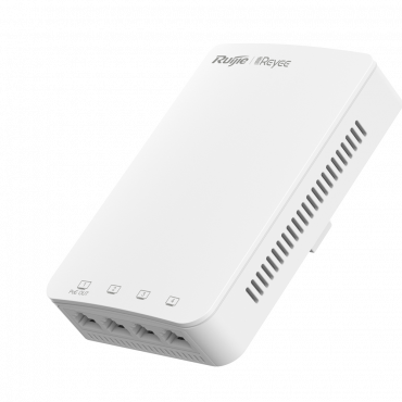 Ruijie - Wi-Fi access point AC1300 - 2.4 and 5 GHz frequency - Transmission speed up to 1267 Mbps - Integrated 4-port Gigabit switch - Installation in mechanism boxes