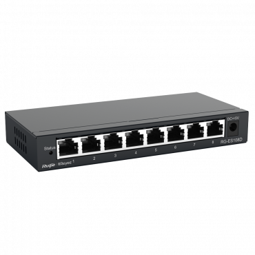 Reyee Switch Desktop - Metal casing - 8 RJ45 ports - Speed 10/100/1000Mbps - plug and play - energy saving technology