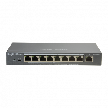 Reyee - Desktop Switch - 9 poorten RJ45 - Poortsnelheid 10/100/1000 Mbps - Maximaal 120W - Energiebesparende technologie