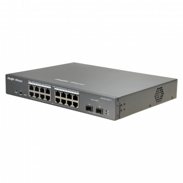 Reyee - Desktop Switch - 16 PoE ports +2 Uplink SFP - Port speed 10/100/1000 Mbps - Maximum 240W - Energy Saving Technology