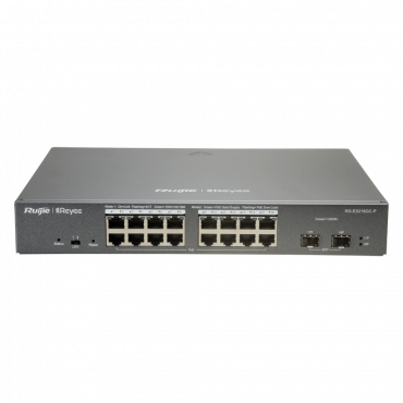 Reyee - Desktop Switch - 16 PoE ports +2 Uplink SFP - Port speed 10/100/1000 Mbps - Maximum 240W - Energy Saving Technology