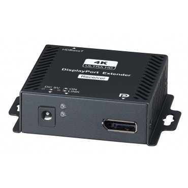 Extends DisplayPort signal over one CAT5e/6 cable - DP 1.2a. HDCP compliant - Uncompressed high definition video up to 4K UHD - Support 1080p@60Hz@16bits at 70M, 4K UHD