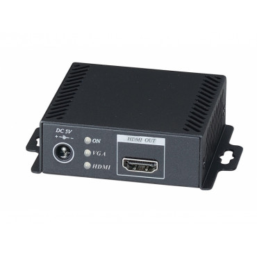 VH01E: Economic VGA to HDMI Converter - Converts VGA & audio to HDMI signal - Resolution up to 1920 x 1200@60Hz - Supports digital/ analog audio input - Supports DVI output mode