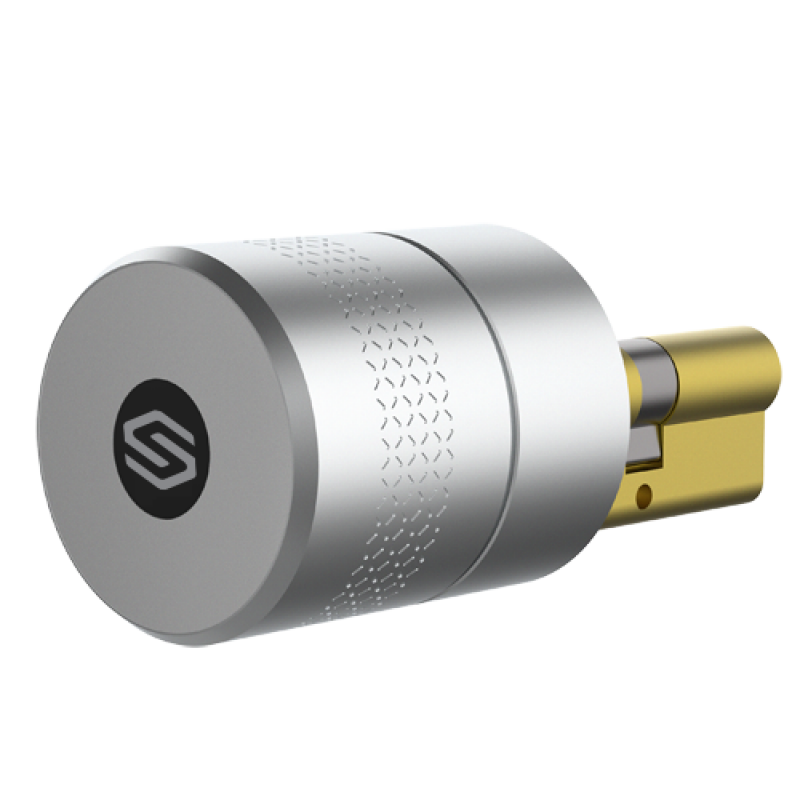 SF-SMARTLOCK-BT: Bluetooth Smart Lock - European motorized cylinder 35 x 35 mm - Invited users without being nearby - Empty, family and rental housing - Physical key for manual opening - Free management and opening app