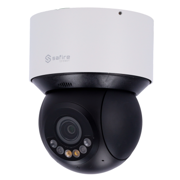 Safire Smart - IP PTZ camera B1 Range - Artificial Intelligence - Resolution 4 Megapixel (2560x1440) - Optical zoom 4x | Dual Light: IR 50m White 30 m - Autotracking, human and vehicle | Alarms - IP66 & IK10 Rating | PoE+ (IEEE802.3at)