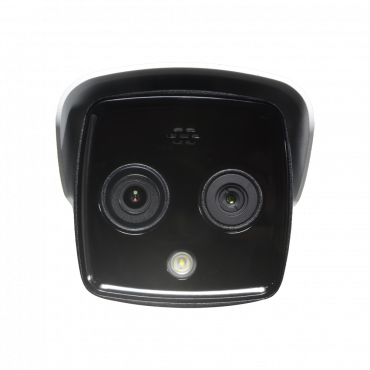 Dual IP Bullet Safire Thermal Camera - 256x192 VOx | 9.7mm Lens - Optical sensor 1/2.7” 4 MP | Lens 8mm - Thermal sensitivity ≤ 40mK - Fire detection and alarm - Temperature measurement range -20~150ºC / ± 8ºC