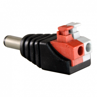 Safire - Easy connect DC Jack male connector - Output +/ of 2 terminals - 38 mm (D) - 13 mm (W) - 5 g