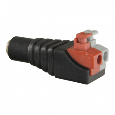 Safire - Easy connect DC Jack female connector - Output +/ of 2 terminals - 36 mm (D) - 13 mm (W) - 5 g