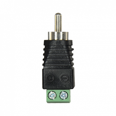 Connector - RCA male - Output +/ of 2 terminals - 36 mm (D) - 13 mm (W) - 5 g