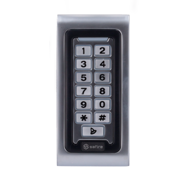 Standalone access control - Access by MF card and PIN - Relay, pushbutton and buzzer outputs - Wiegand 26 - Time control - Suitable for exterior IP68