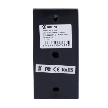 Standalone access control - Access by EM RFID card - Relay output and push button - Wiegand 26 - Time control - Valid for interior