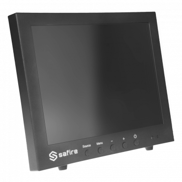 Monitor SAFIRE LED 10" - Designed for surveillance use - Format 4:3 - VGA, HDMI, BNC loop and Audio - Resolution 1024x768 - Integrated speakers