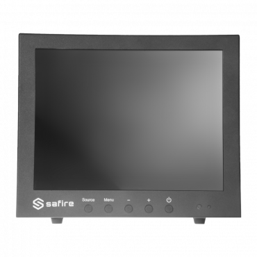 Monitor SAFIRE LED 10" - Designed for surveillance use - Format 4:3 - VGA, HDMI, BNC loop and Audio - Resolution 1024x768 - Integrated speakers