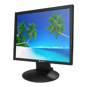 Monitor SAFIRE LED 19" - Designed for video surveillance 24/7 - HDMI, VGA, BNC and Audio - Resolution 1280x1024 - VESA 75x75 support mm