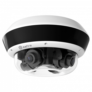 IP 2 Mpx Panoramic Camera - 4 Lenses 1/2.7” Progressive Scan CMOS - 2.8 Motorised Lens - 12 mm - IR LED range up to 30 m - Overview 340º - Audio | Alarms