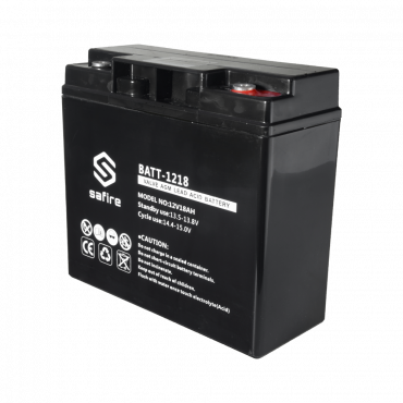 Rechargeable battery - AGM lead acid technology - Voltage 12 V - Capacity 18 Ah - 168 x 181 x 77 mm / 5600 g - For backup or direct use