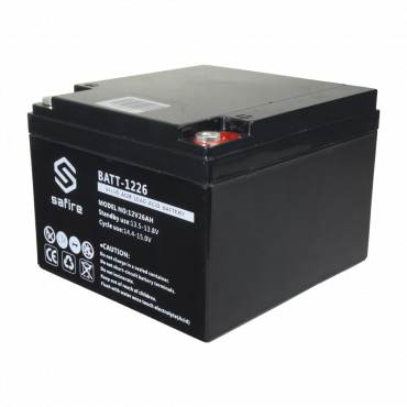 Rechargeable battery - AGM lead acid technology - Voltage 6 V - Capacity 26 Ah - 182 x 166 x 126 mm / 8400 g - For backup or direct use