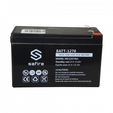Rechargeable battery - Lead-acid - Voltage 12 V - Capacity 7.0 AH - 151 x 65 x 94 mm / 2100 g - For backup or direct use