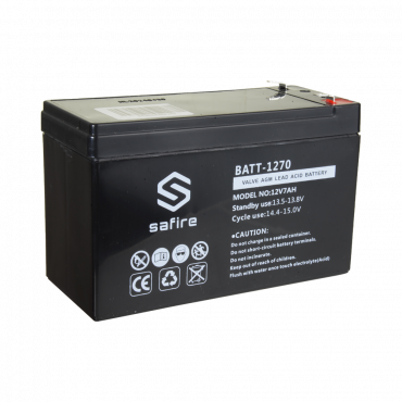 Rechargeable battery - Lead-acid - Voltage 12 V - Capacity 7.0 AH - 151 x 65 x 94 mm / 2100 g - For backup or direct use