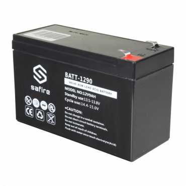 Rechargeable battery - AGM lead acid technology - Voltage 12 V - Capacity 9.0 Ah - 100 x 151 x 65 mm / 2570 g - For backup or direct use