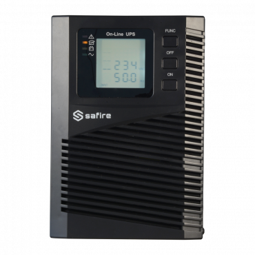 UPS online - Power 1000VA/900W - Input 200~240 Vac / Output 200~240 Vac - 2 surge protected outputs - Recharge time 4~5 h - 2 sealed lead-acid batteries