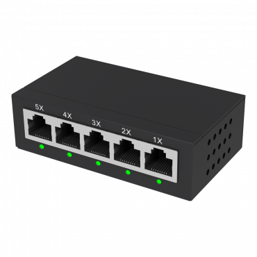 Safire - desktop switch - 5 gigabit ports - Speed 10/100/1000Mbps - Plug&Play - energy saving technology - metal casing