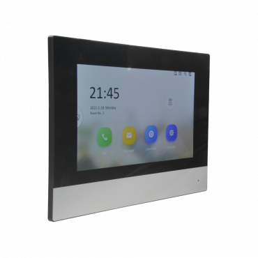Video Intercom Monitor - 7" TFT Screen - Bidirectional audio - 2 wires, WiFi, SIP - MicroSD card slot up to 32GB - Surface mounting