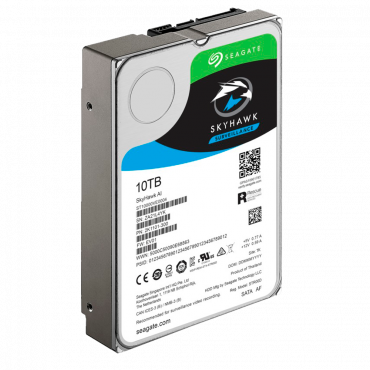 Seagate Skyhawk Hard Drive - Capacity 10 TB - SATA interface 6 GB/s - Up to 32 transmissions of artificial intelligence - Model ST10000VE0008 - Network Video Recorder (NVR) Special