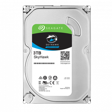 Seagate Skyhawk Hard Drive - Capacity 3 TB - SATA interface 6 GB/s - Model ST3000VX006 - Especially for Video Recorders - Loose or installed in DVR