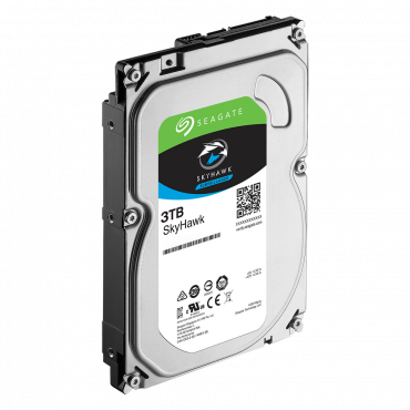 Seagate Skyhawk Hard Drive - Capacity 3 TB - SATA interface 6 GB/s - Model ST3000VX006 - Especially for Video Recorders - Loose or installed in DVR